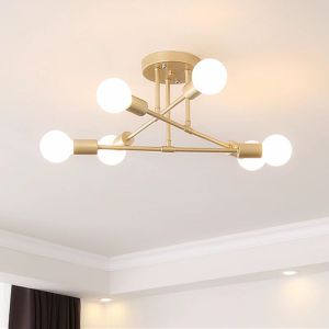 Modern Minimalist Style chandelier Minimalist Personality Ceiling light Metall Chandelier Ceiling light Semi-embedded Gold Interior Modern 6 Light Chandelier Ceiling light for living room bedroom dining room modern indoor corridor aisle chandelier light