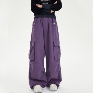 American Cargo Pants for Kids Girl 4pockets Baggy Pants for Kids Girl Loose Wide-leg Pants 130-160cm