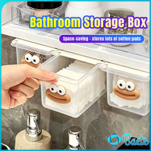 Baete Clear Pull-Out Drawer Storage Organizer Bathroom Counter Container for Cotton Pads Cotton Swabs 1Pc