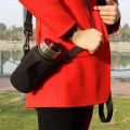1pc Water Bottle Carrier Insulated Cover Bag Holder Strap Insulated with Travel Strap Black Insulated Bottle Carrier Water Bottle Bag. 
