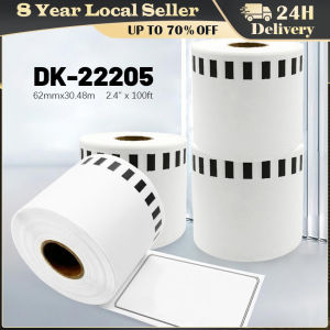 DK-22205 Dk2205 Label Thermal Paper 62mm X 30.48m Continuous for Brother QL-500/500A/550/560/700/570VM/800N/600TD Compatible for Brother Labels barcode sticker white Continuous Labels for QL570 QL700 Printer Compatible DK-22205
