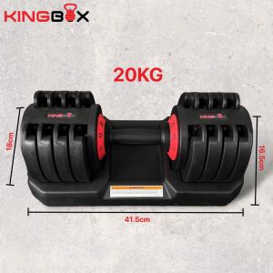 Tạ tay điều chỉnh KINGBOX - Chất liệu Gang bọc nhựa 20kg và 25kg - 1 Tay