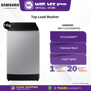 Samsung 11KG Top Load Washer with Ecobubble™ WA11CG5745BY WAH LEE STORE