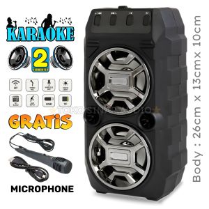 Speaker Bluetooth Full Bass GRATIS MICROPHONE Multimedia Stereo Music Box Salon Bluetooth Full Bass Subwoofer Speaker Aktif Super Bass Subwoofer Full Bass
