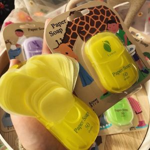 50PCS Portable Pocket Paper Soap Disposable Portable Hand-washing Foaming Soap Essential for Travel