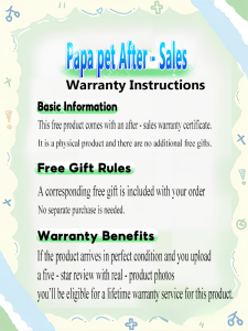 papapet After-Sales Service Card After-Sales Support Card More Peace of Mind in Pet Keeping
