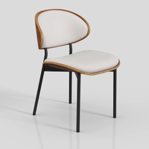 เก้าอี้รับประทานอาหาร เก้าอี้กินข้าว นั่งเล่นในห้องรับแขกห้องครัว สไตล์ลอฟต์คลาสิกดูดี เรียบง่ายเบาะหนังPU+ไม้เนื้อแข็ง ขาคาร์บอนแข็งแรง