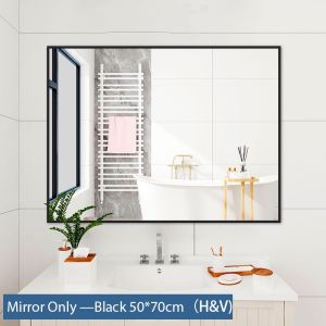 Rectangle Mirror Bathroom Mirror Hanging Mirror Wall Mirror Vanity Mirror Makeup Mirror Deco Cermin Segi Empat Cermin Bilik Mandi Square decorative mirror Mirror and shelf/mirror only Toilet Mirror镜子
