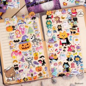 [COD] Biubiuni 1ชิ้นสติกเกอร์ฟักทองฮาโลวีน3D ลายผีแม่มดตลกสติกเกอร์ตกแต่งสมุดไดอารี่สติกเกอร์เครื่องเขียนแบบทำมือ