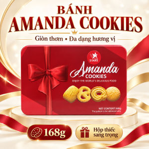 Bánh Quy Amanda Cookies 168g – Bánh Quy Bơ Thập Cẩm – Assorted Biscuits – Hộp Thiếc Cao Cấp