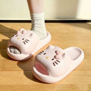 [Free Shipping] Hello womens slippers 2026 new summer cute indoor home bath non-slip EVA slippers for women to wear outside