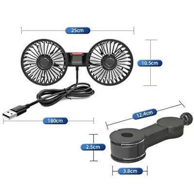 6-inch General Motors fan Vehicle mounted fan 12v/24V strong cooling and cooling double head car fan high power cooling silent car truck SUV pickup truck and other models