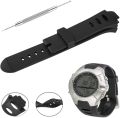 Watch Bands Compatible with Suunto Observer Tt St Sr G6 X6HRM, Classic Soft Rubber Replacement Wrist Strap for Suunto Observer Tt St Sr G6 X6HRM Smart Watch Black. 