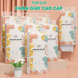 (Tặng Móc Treo) Khăn Giấy Rút Treo Tường Top Gia Thùng 6 Gói Đa Sắc 1280 Tờ 4 Lớp Chính Hãng