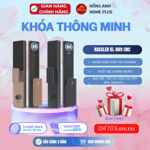 Khóa cửa vân tay và điện tử Kassler KL 809 CNC app wifi face id remote 2 màu thiết kế cao cấp