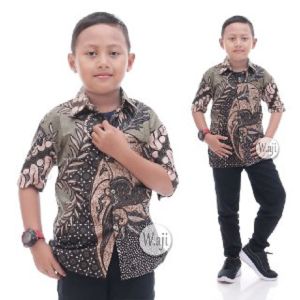 Batik Couple Keluarga Pasangan Ayah Ibu Anak Laki Perempuan Lengan Pendek Panjang Modern Kate Hijau