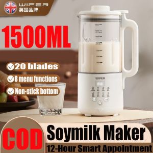 【Spot goods】1500ml Soymilk Maker Soyamilk/Soybean Milk Machine soup Maker Portable Juicer Mixer Boiling Free Automatic Juicer破壁机/豆浆机