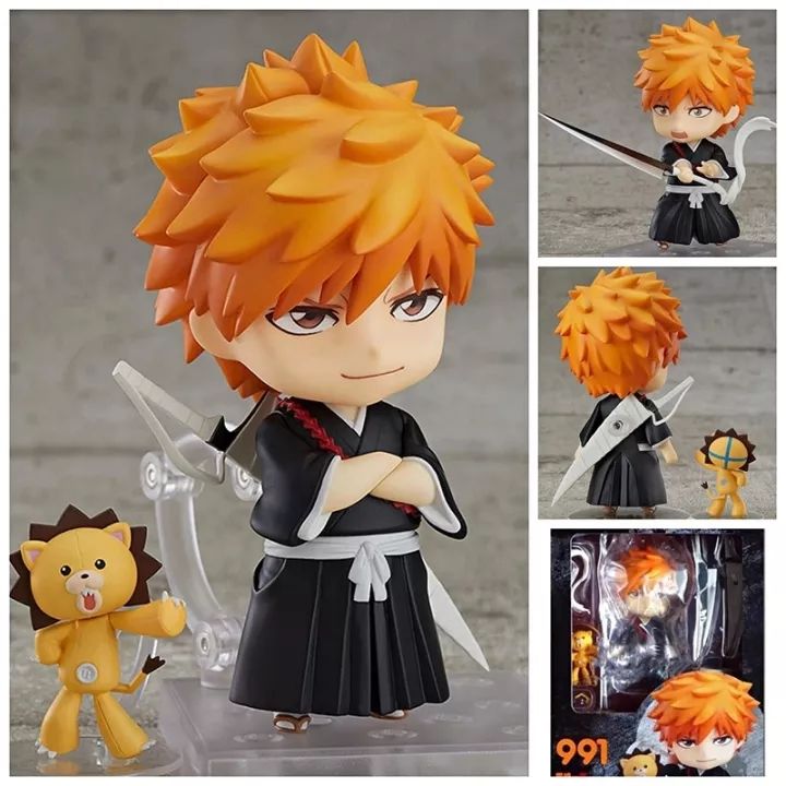 1PC Anime Bleach Kurosaki Ichigo Q Version Nendoroid No.991 Action Figure GSC PVC Model Figure Doll Toys Collectile Birthday Gifts for Children with box 10cm