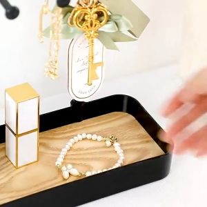 jewelry display stand Wooden wrought iron display storage room with drawer jewelry storage box used for storing earrings necklaces jewelry and other products in the living room study room bedroom storage box decoration