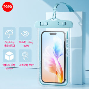 Túi chống nước dành cho điện thoại POPO DT2 nhựa dẻo chắc chắn chống nước tuyệt đối IPX8 có dây đeo ngón tay phía sau