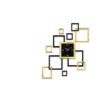 [SG] Wall Clock 3D Acrylic Wall Clocks DIY Silent Minimalist Design Home Office Living Room Clock