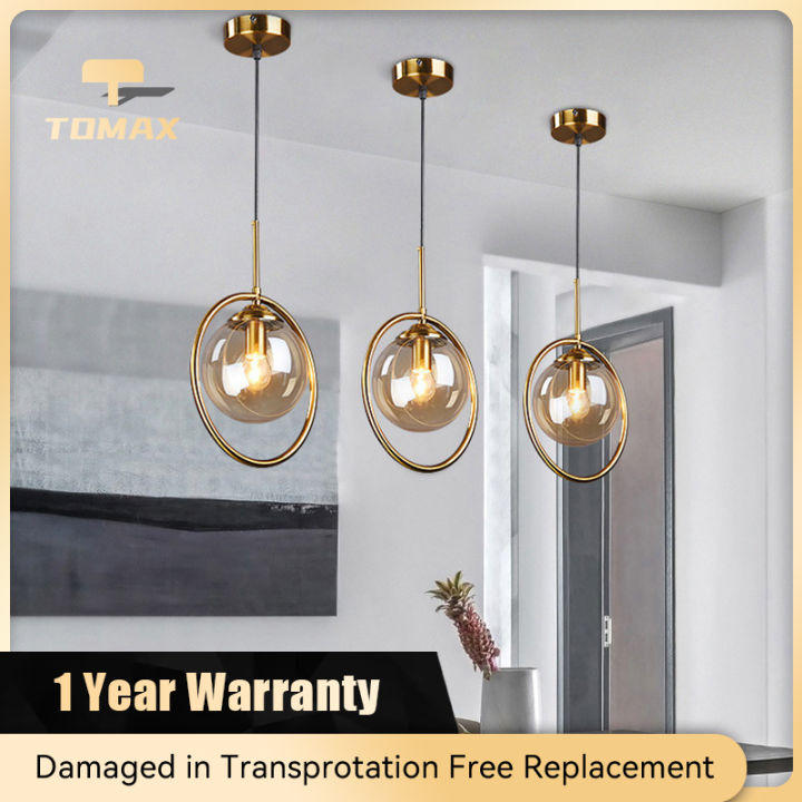 [Free Bulbs] TOMAX Led Glass Chandelier Bar Lights Hanging Warm Light ...