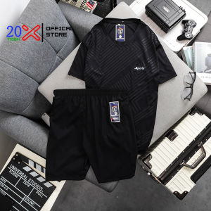 Bộ thể thao nam mặc nhà mùa hè chất thun lạnh áo thun ngắn tay vải ép nhiệt VNO99