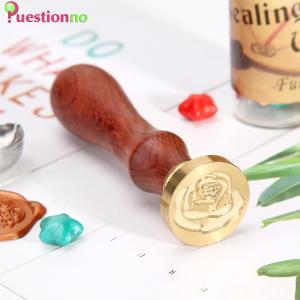 Brass Handmade Wax Seal Palace Stamp Fire Painting Rose Pattern Envelope Wedding