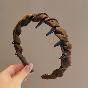 clu Premium Braided Hair Band For Women Stylish Brown Headband Clips Fashion Hair Accessory Series ulc