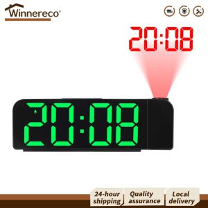 Elegant Projection Alarm Clock with Brightness Control for Bedroom and Study Room Decor Modern Bedside Clock with Large Display and Night Light