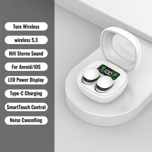 Kebidumei Mini 5.3 Wireless Bluetooth Headset Small Earbuds Sleep Work Sports Invisible Headphones HD HIFI Bass Sound Quality Earphones
