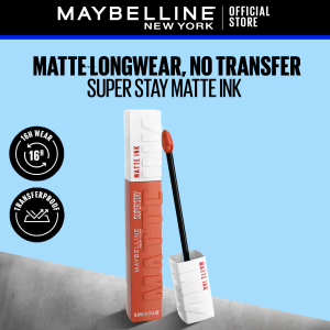 Maybelline Super Stay Matte Ink Liquid Lipstick - 16H Longwear Longlasting High Pigment Smudgeproof Kissproof Matte Liquid Lipstick