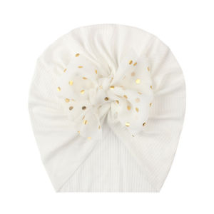 Baby Hat Charming Elastic Fabric Bowknot Design Childrens Bow Toe Cap Baby Infant Cap For Baby Shower Ins European And American Fashion New Threaded Baby Headwear