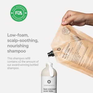 Dermtropics Raw Coconut + Aloe Vera Nourishing Shampoo Refill 1000ml – Eco-Friendly Refill | For Sensitive Itchy Scalps (Expiry: 04/2026)