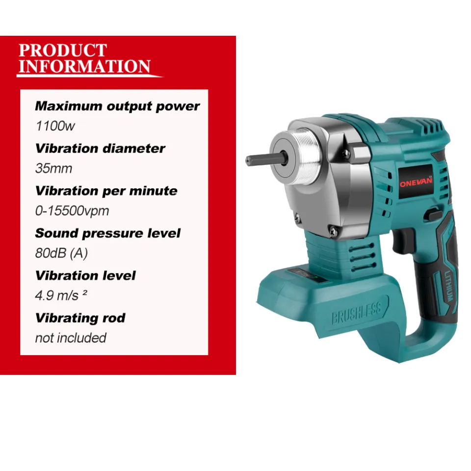 ONEVAN 1100W 15500VPM Cordless Electric Concrete Vibrator 30MM Small Cement Vibrator Concrete Driving Machine For Construction Engineering Concrete Mixing Tool | Lazada PH ONEVAN 1100W 15500VPM Cordless Electric Concrete Vibrator 30MM Small Cement Vibrator Concrete Driving Machine For Construction Engineering Concrete Mixing Tool | Lazada PH