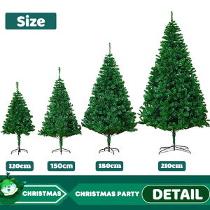Christmas Tree 5FT/6FT Folding Stable Metal Stand Fast Assemble Flame PVC Artificial Green Tree
