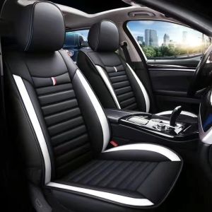 Universal Leather Car Seat Cover Full Set Seat Protector Cushion Kusyen Kereta Black Blue Red Fits for Saga Bezza Viva Wira Waja Persona HRV City Civic Car Accessories