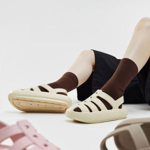 UTUNE Roman Sandals For Women Men Couple Outdoor Beach Shoes Summer EVA Rubber Thick Cushion Breathable Non-slip Platform Sandal White