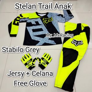 PROMO STELAN ANAK Jerseyset TRAIL CROSS- Jersey set Trail ANAK 4 SAMPAI 12 TAHUN- BISA BAYAR DI TEMPAT Jersey & Celana Motocross - Jersey Trabas F01- Jersey Stelan MX Cross - Satu Set Jersey & Celana FREE GLOVES - Jersey PREMIUM - Celana Cordura