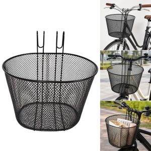AODDO 282323cm Giỏ xe đạp phía trước Sắt Đen Giỏ đựng đồ mua sắm gắn trên tay lái Chất lượng cao Giỏ treo phía sau