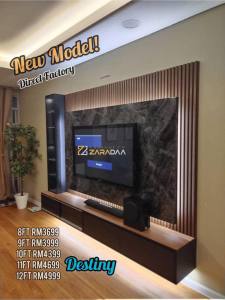 [FREE INSTALL & BRACKET TV] NEW DESIGN ZARADAA TV Cabinet Modern | Kabinet TV |TV Bracket | TV Wall | Rak TV Besar | Wall TVDestiny  MAX TV 55-75