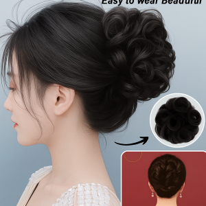 Ball head wig headband flower bud head temperament big hair accessories fluffy wig one-grab clip-on headband