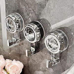 JOEYTH 5Pcs Powerful Suction Cup Hooks Heavy Duty Reusable Shower Hooks Practical Moisture-proof Wall Hook for Home