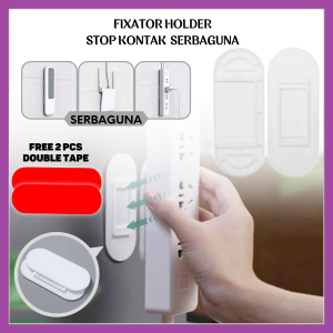 FIXATOR HOLDER colokan stop kontak GANTUNGAN SERBAGUNA POWER STRIP DENGAN PEREKAT remote tv ac - FR Gallery