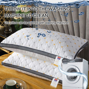 Hilton 5Star Fiber Pillow with Exquisite Embroidery Pattern for Home Use