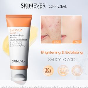 SKINEVER Salicylic Acid Refreshing Exfoliating Cleanser Oil Control Acne Treatment Cleanser Deep Cleaning Face Wash For Dull Skin Care