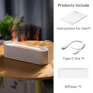Flame Humidifier Aroma Diffuser Air For Bedroom With 7 Colors USB Desktop Simulation Light Aromatherapy Purifier Humidifier