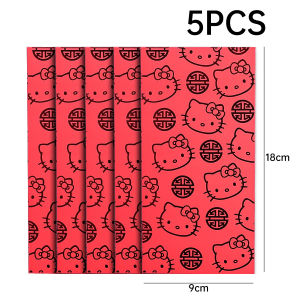 Xzinzhan】ซองจดหมายสีแดงสวัสดีปีใหม่2025น่ารักซองจดหมายสีแดงปีใหม่วันเกิดของขวัญสีแดงนำโชคซองใส่เงินอั่งเปา5ชิ้น