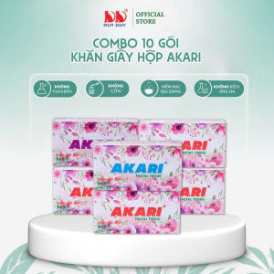 Combo Khăn giấy rút Akari 100% bột giấy 180 tờ (18x20cm) mềm mịn cao cấp