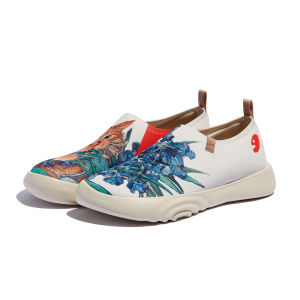 UIN Toledo X  Womens Art Travel Walking Shoes Slip On Casual Lightweight Wide Toe Chunky Fashion Sneaker